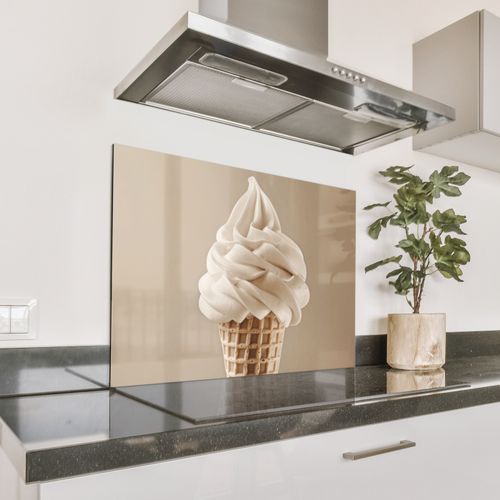 Fond de hotte - Glace - Glace à l'italienne - Crème - Corne - Beige