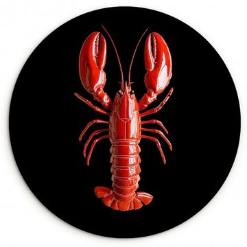 Tableau rond - Cancer - Glossier Rouge - Noir