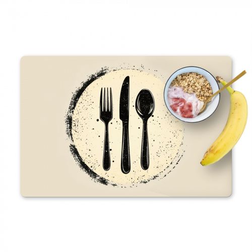Sets de table - Noir - Couverts - Rond