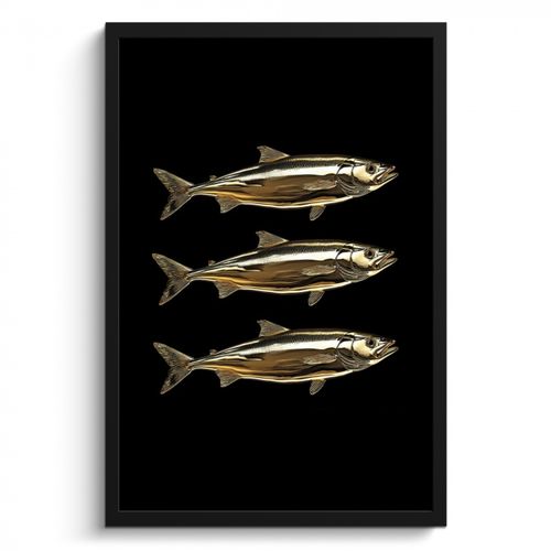 Cadre Photo - Poissons - Or - Noir