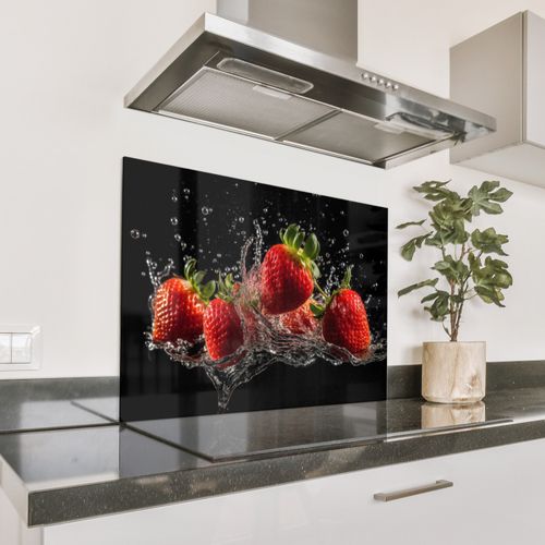 Fond de hotte - Fraises - Fruits - Rouge - Eau - Noir