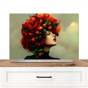 Fond de hotte - Femme - Pommes - Rouge - Feuilles