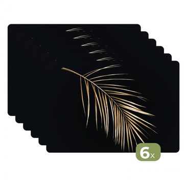 Sets de table - Feuille de palmier dorée