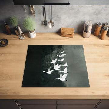 Protection plaque induction - Oiseau - Japandi - Vert