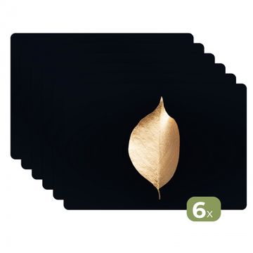 Sets de table - Feuille solitaire en or