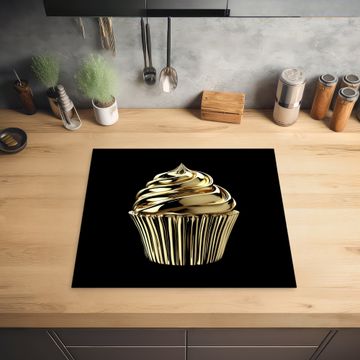 Protection plaque induction - Cupcake - Nourriture - Or - Noir