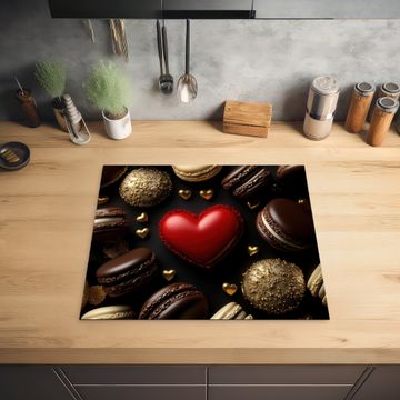Protection plaque induction - Macarons - Rouge - Coeur