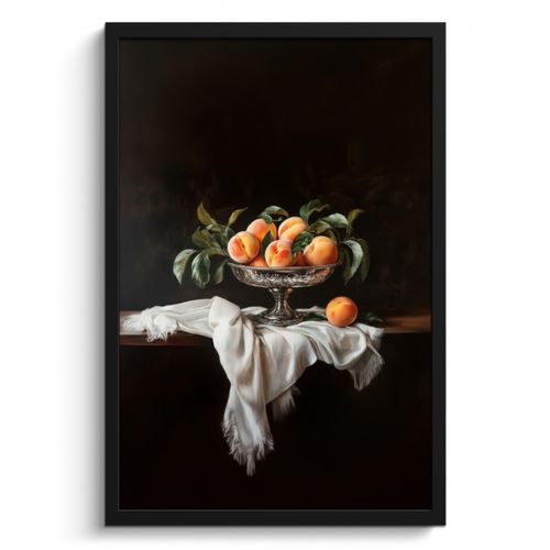 Cadre Photo - Nature morte - Pêches - Vintage