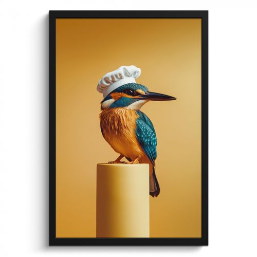 Cadre Photo - Martin-pêcheur - Colonne - Toque - Oiseau