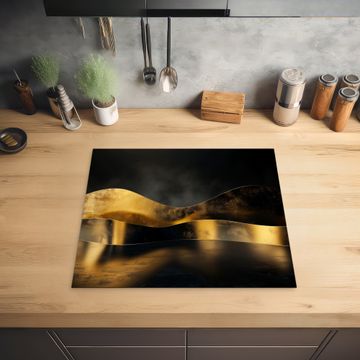 Protection plaque induction - Vagues d'or et d'ombre