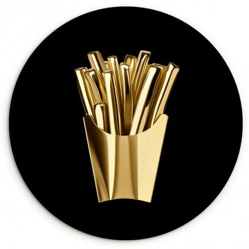 Tableau rond - Frites - Or - Chrome - Alimentation