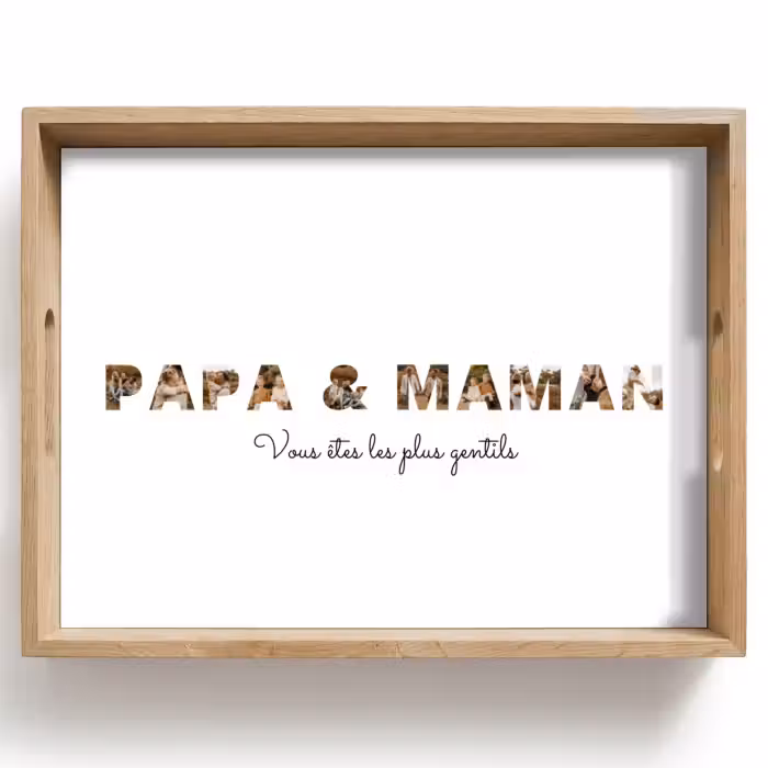 Plateau personnalisé - Papa et Maman - Collage de lettres