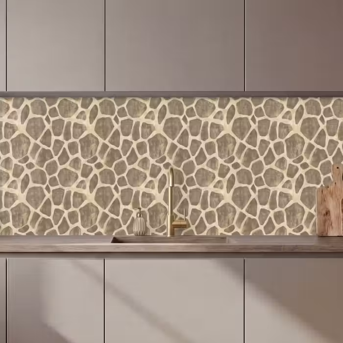 Crédence cuisine - Girafe - Motif - Beige - Brown