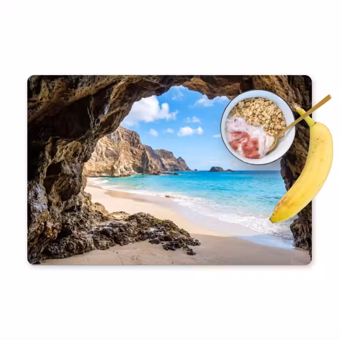 Set de table – 6 pièces - Grotte - Plage - Mer - Bleu