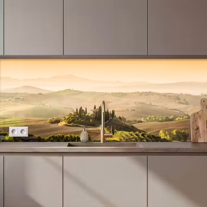 Crédence cuisine - Paysage - Toscane - Lumière du matin