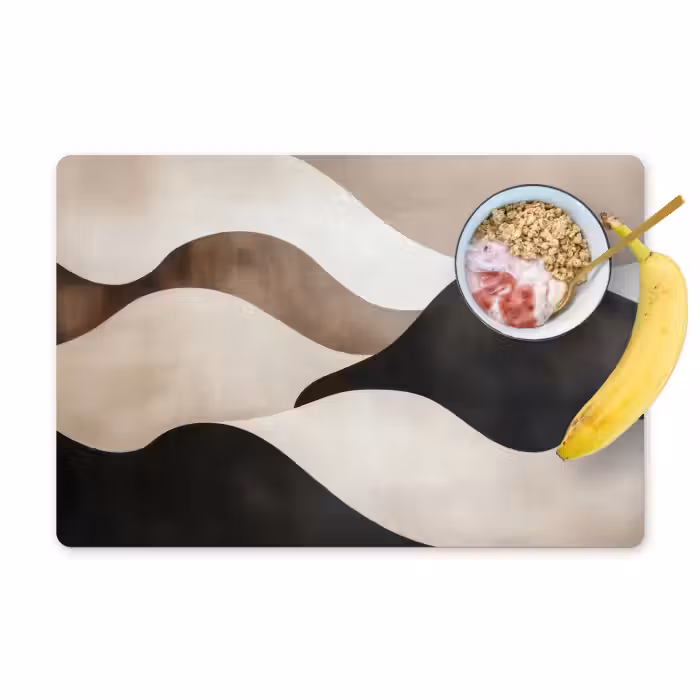 Sets de table en vinyle - Vagues - Abstrait - Beige