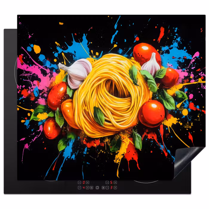 Protection plaque induction - Spaghetti - Graffiti - Peinture - Coloré - Nourriture - Moderne
