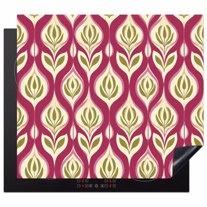 Protection plaque induction - Rétro - Floral - Violet