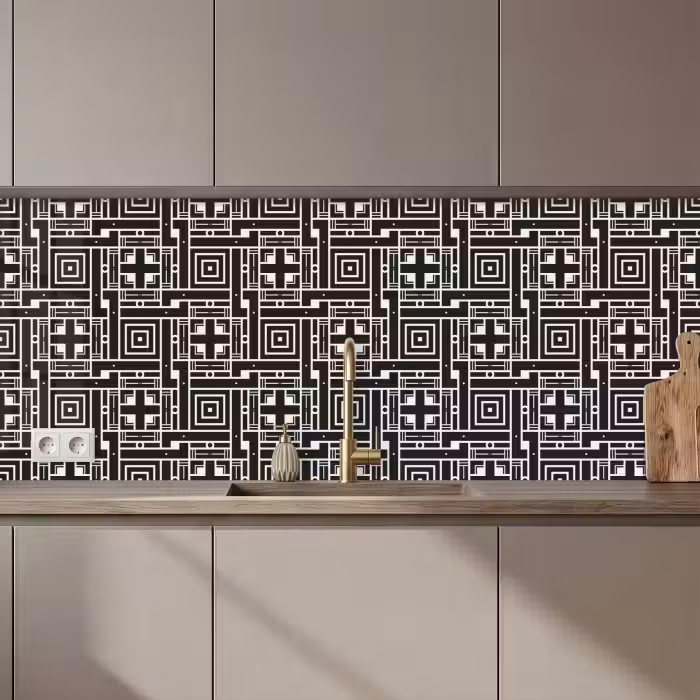 Crédence cuisine - Géométrie - Motif - Noir