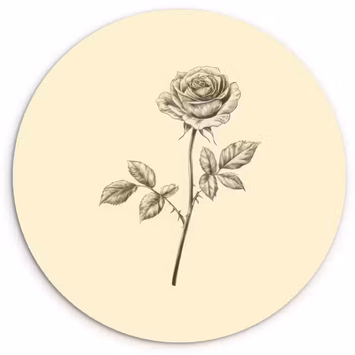 Tableau rond - Illustration - Noir - Rose
