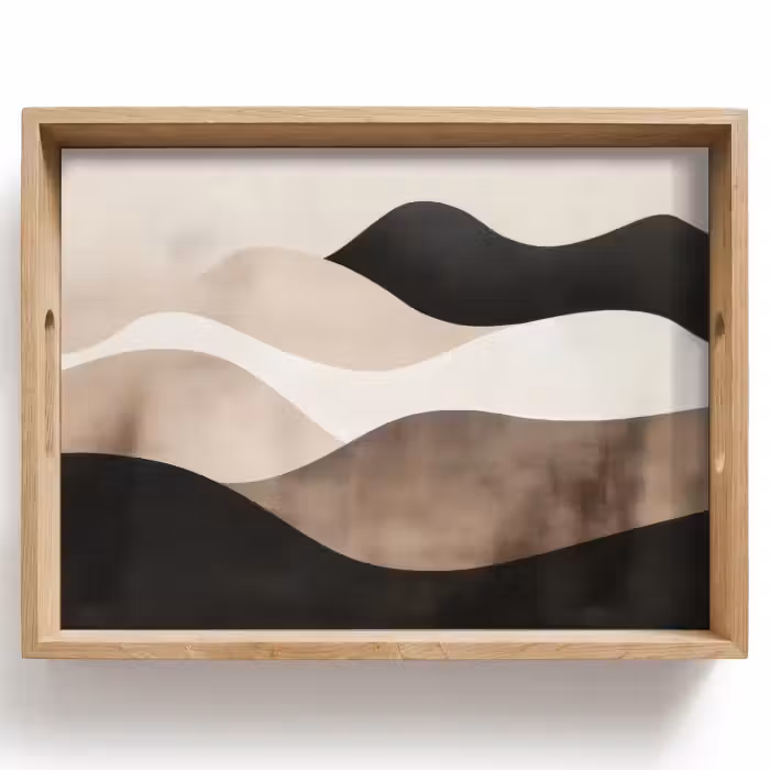Plateau - Abstrait - Paysage - Vagues - Couleur crème