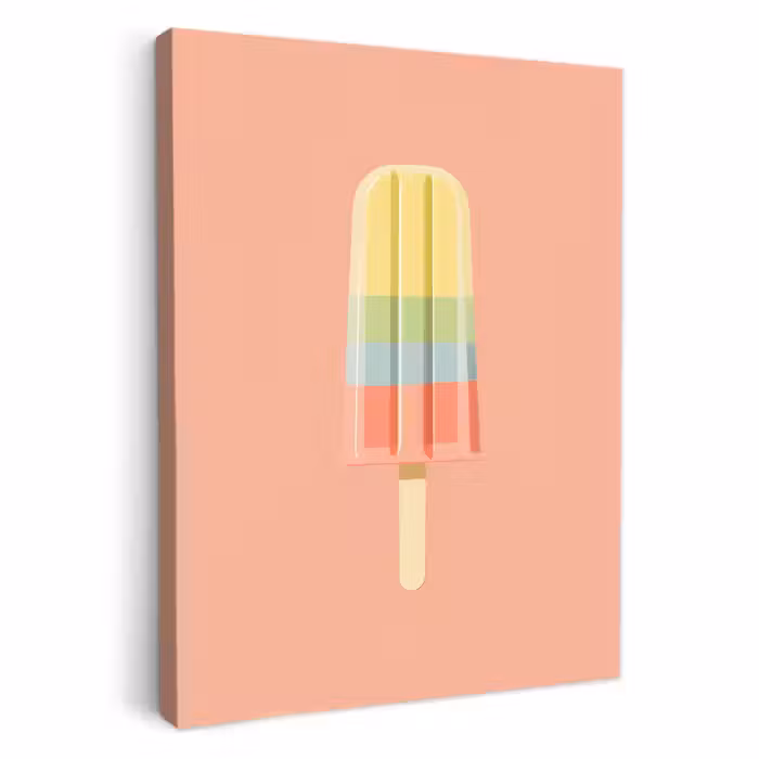 Tableau sur toile - Glace à l'eau - Teintes pastel - Minimaliste
