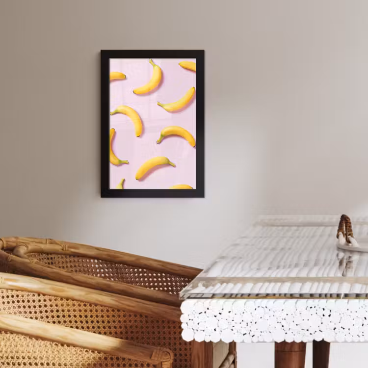 Cadre Photo - Courbe jaune sur rose — 4