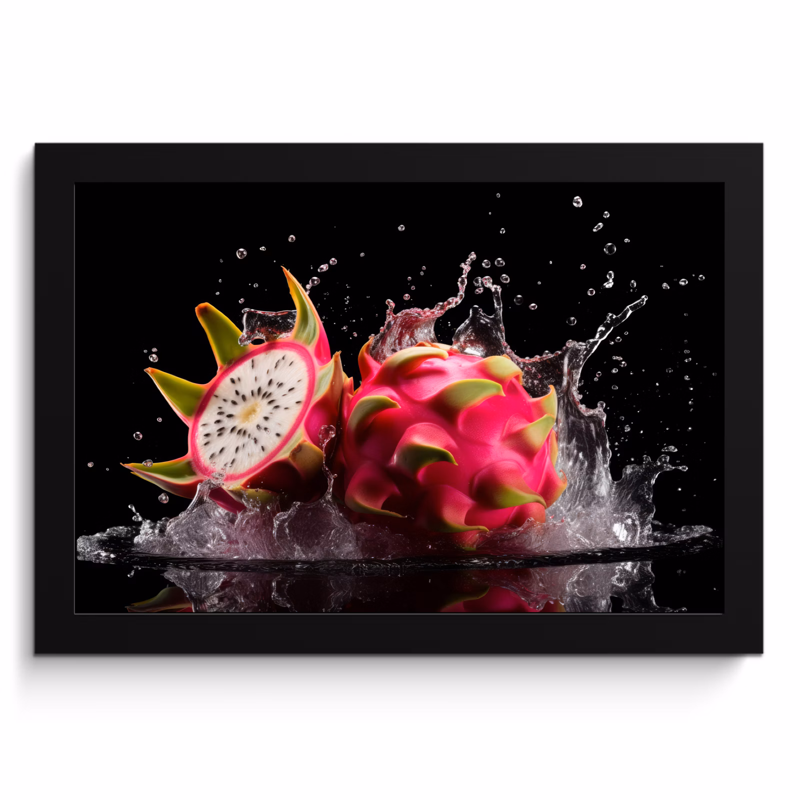 Cadre Photo - Fruit du dragon - Noir - Eau - Fruit - Fruit — 1