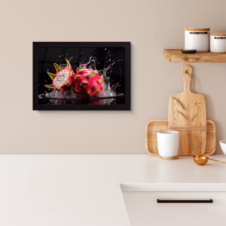 Cadre Photo - Fruit du dragon - Noir - Eau - Fruit - Fruit — 2
