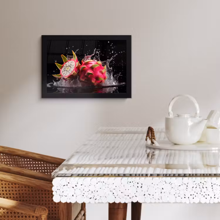 Cadre Photo - Fruit du dragon - Noir - Eau - Fruit - Fruit — 3
