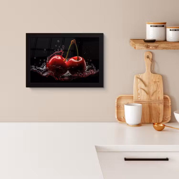 Cadre Photo - Cerise - Rouge - Fruit - Eau - Noir — 3