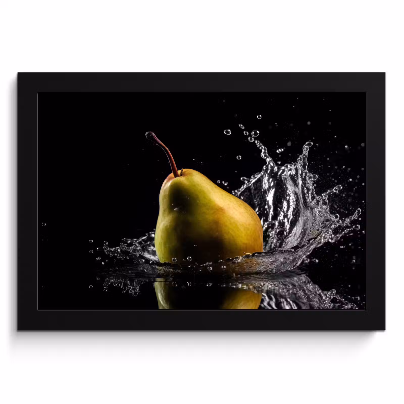 Cadre Photo - Poire - Fruit - Eau - Noir — 1