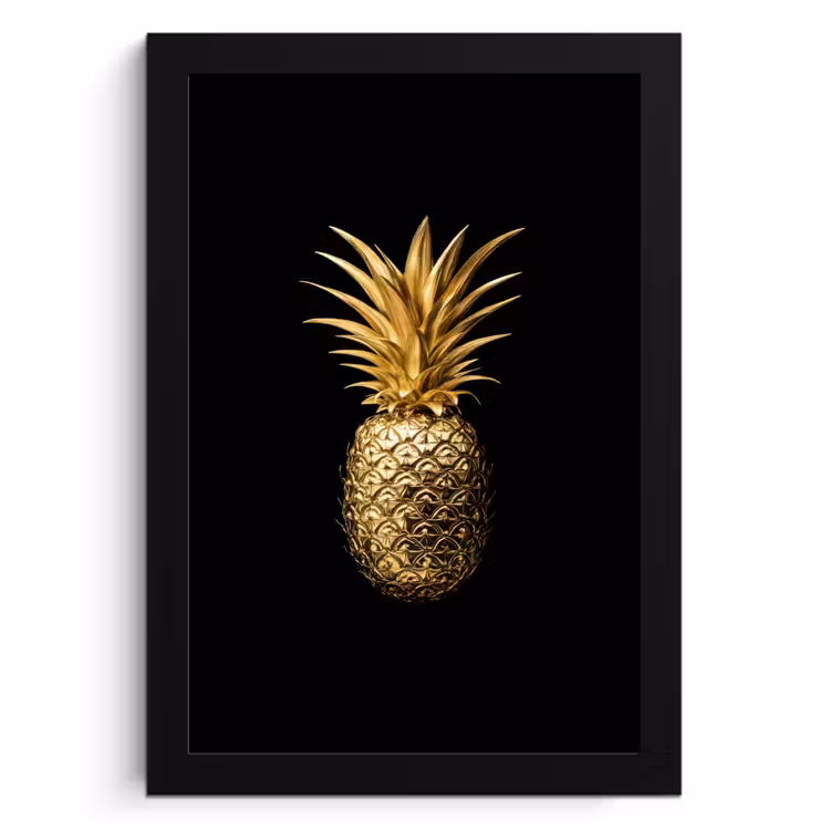 Cadre Photo - Ananas - Noir - Or - Luxe — 1