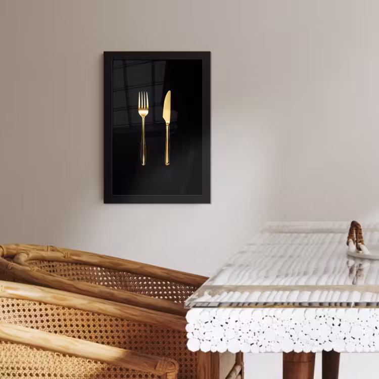 Cadre Photo - Couverts - Or - Couteau - Fourchette — 4