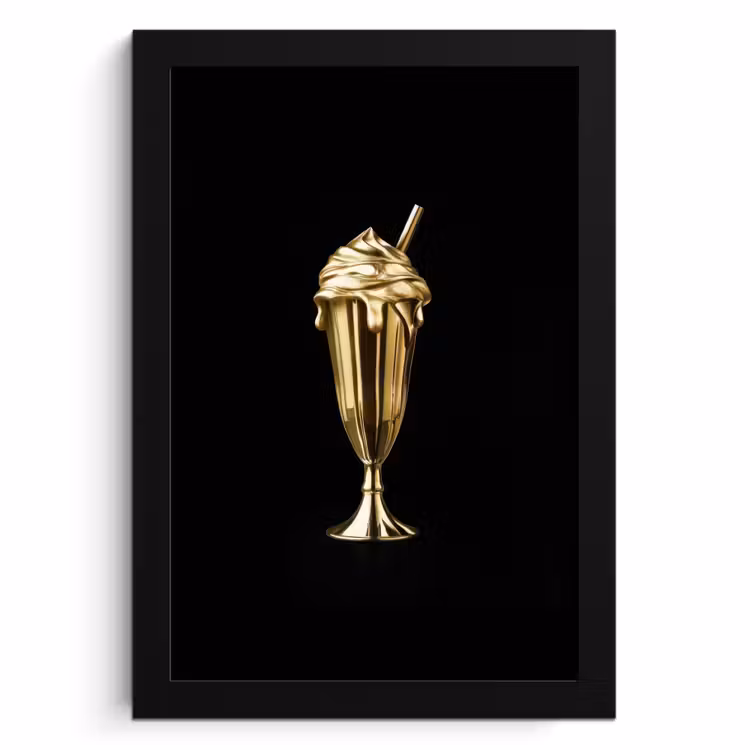 Cadre Photo - Milkshake - Or - Boire - Noir — 1