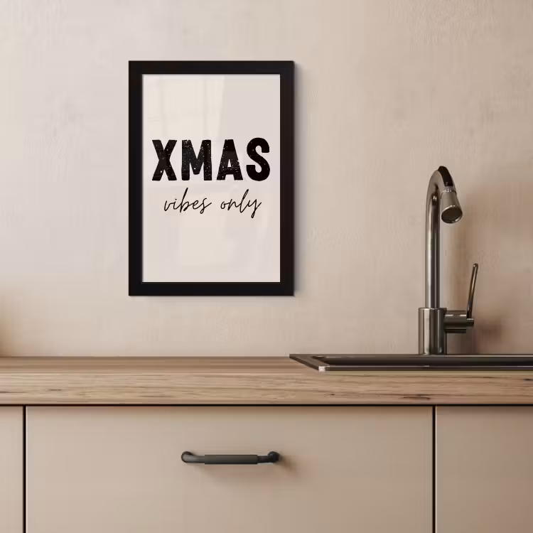 Cadre Photo - Noël - Proverbe - xmas vibes only - Beige — 3