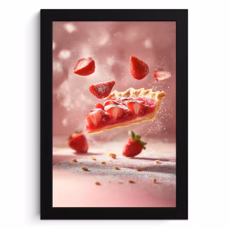 Cadre Photo - Fraise - Gâteau - Aliments - Rose — 1