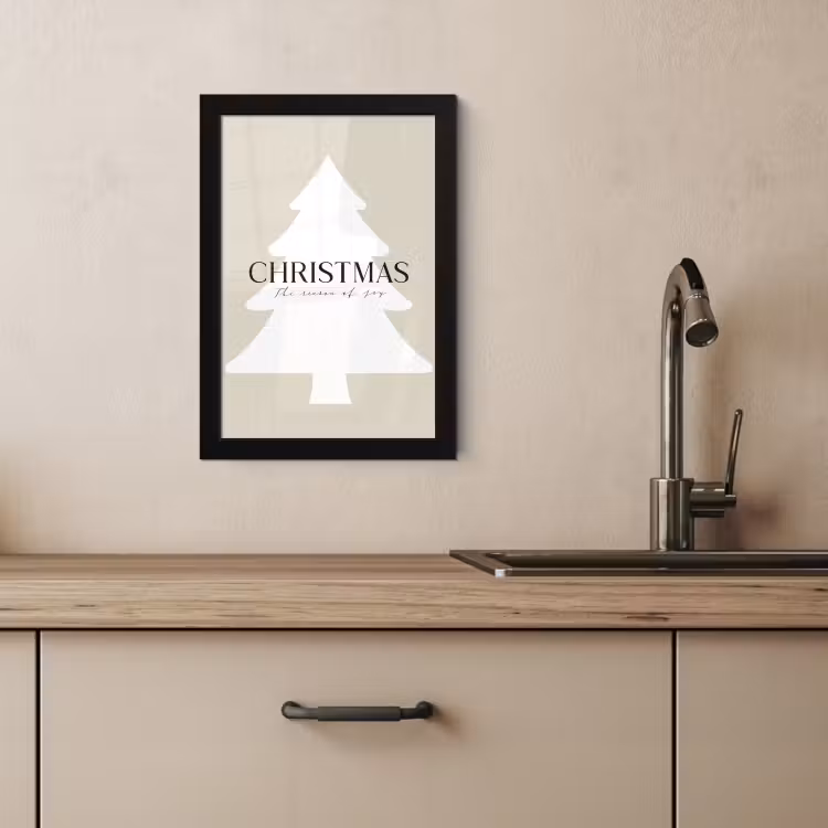 Cadre Photo - Sapin de Noël - Japandi - Noël - Beige — 3