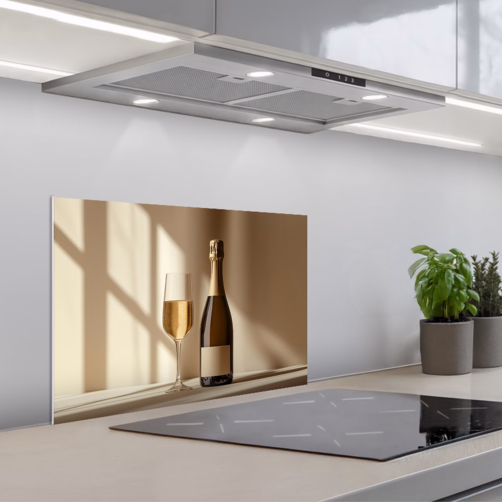 Fond de hotte - Champagne - Beige - Ombre - Bulles — 1