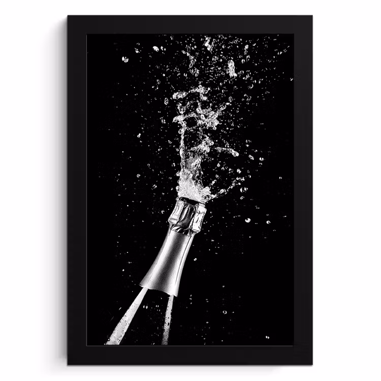 Cadre Photo - Champagne - Noir - Éclaboussures - Éclatement — 1