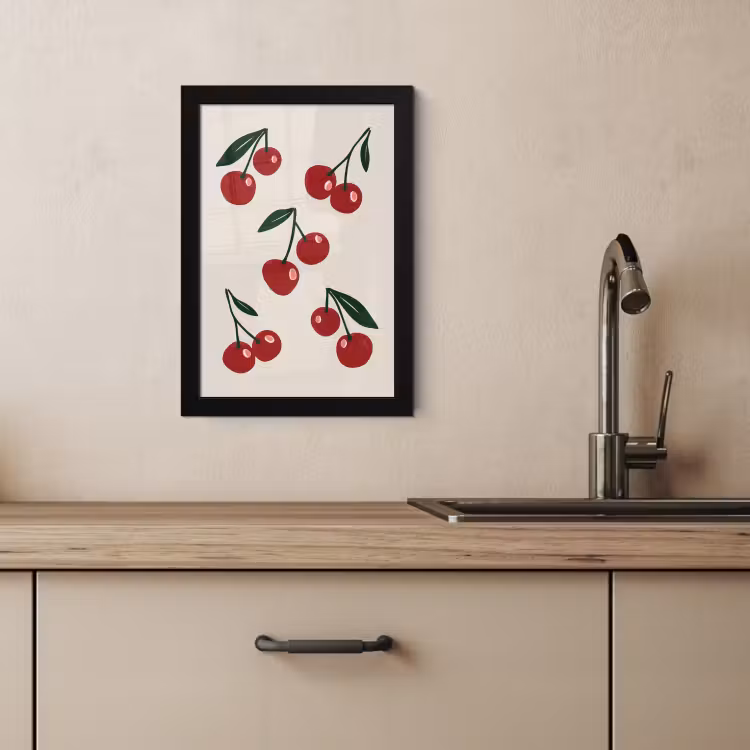 Cadre photo - Cerises - Feuilles - Rouge — 3