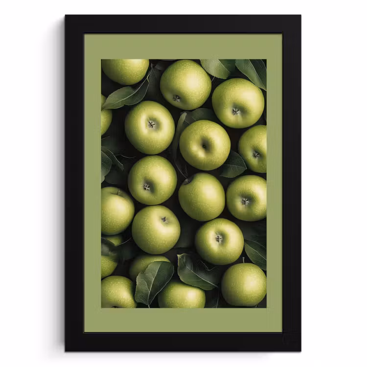 Cadre photo - Pommes - vertes - feuilles — 1