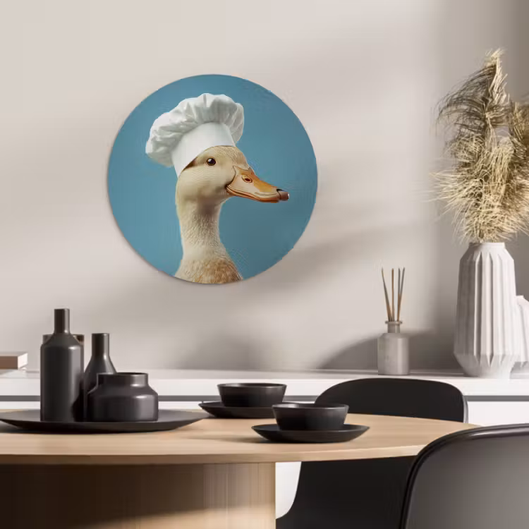 Tableau rond - Canard - Toque - Mignon - Oiseau — 2