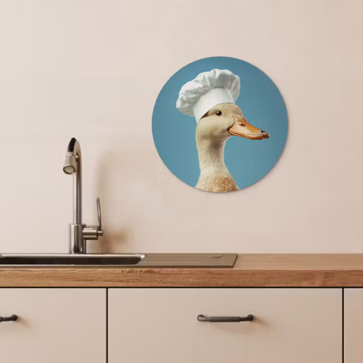 Tableau rond - Canard - Toque - Mignon - Oiseau — 3