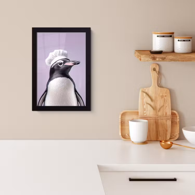 Cadre Photo - Pingouin - Toque - Mignon - Violet — 3