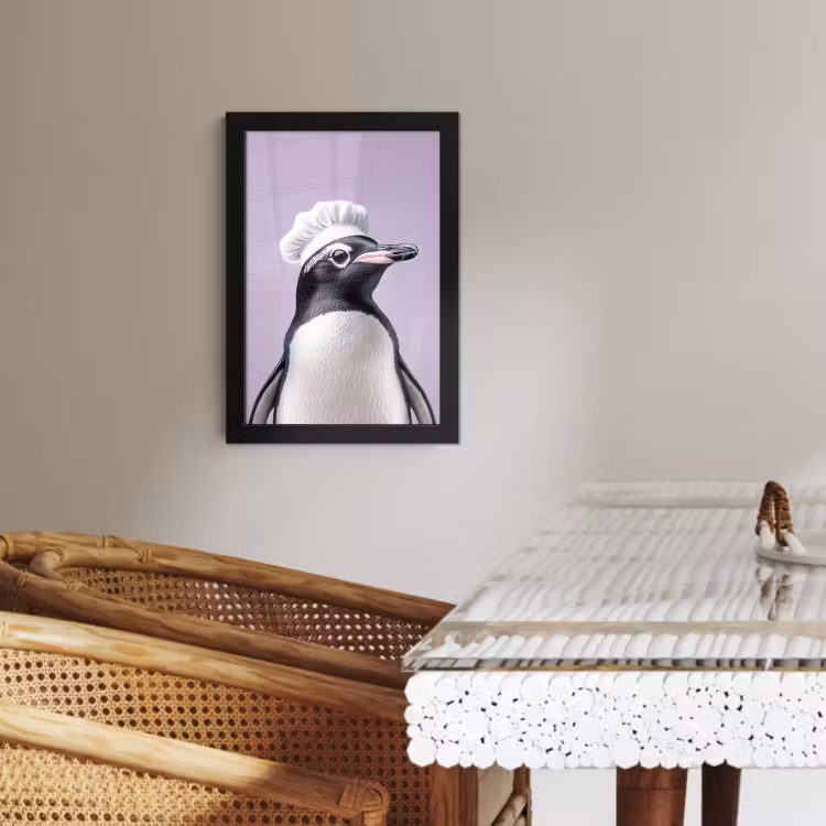 Cadre Photo - Pingouin - Toque - Mignon - Violet — 4