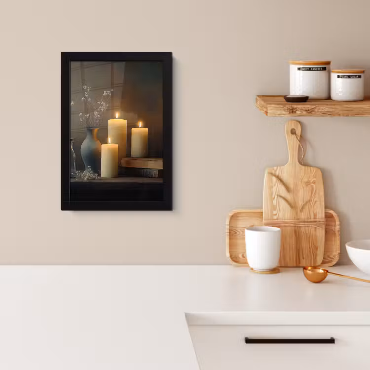 Cadre Photo - Bougies - Nature morte - Rustique - Livres — 2