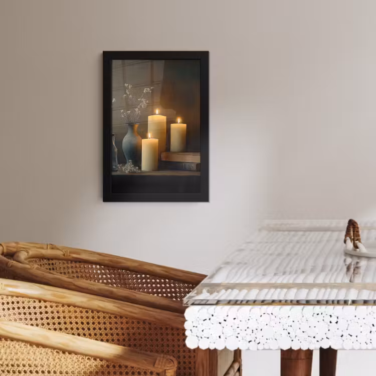 Cadre Photo - Bougies - Nature morte - Rustique - Livres — 4