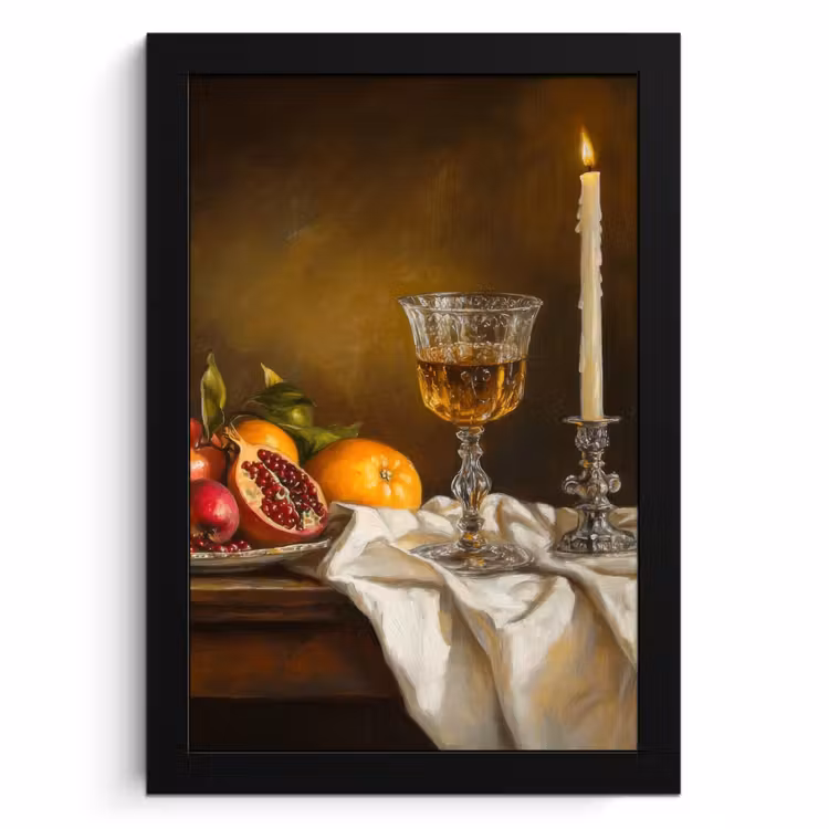 Cadre Photo - Fruit - Nature morte - Vin - Bougie — 1