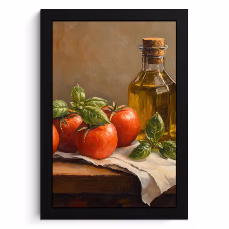 Cadre Photo - Tomates - Huile d'olive - Nature morte — 1